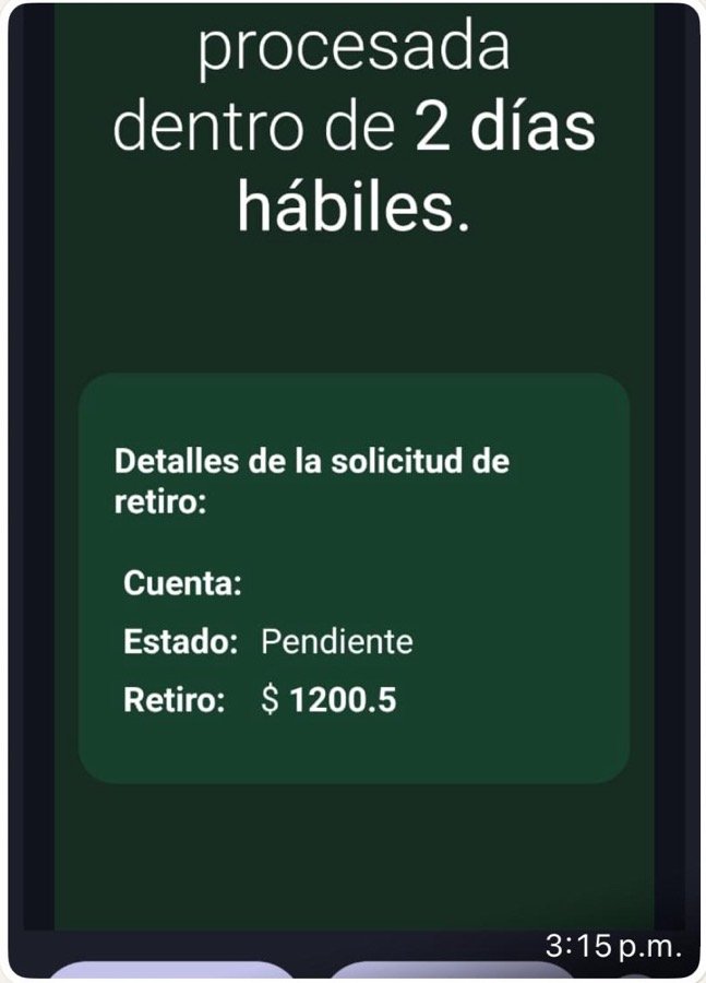 Comprobante de retiro